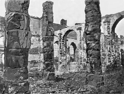 Ruins of the Storehouse during the Commune of Paris, 1871 by French Photographer